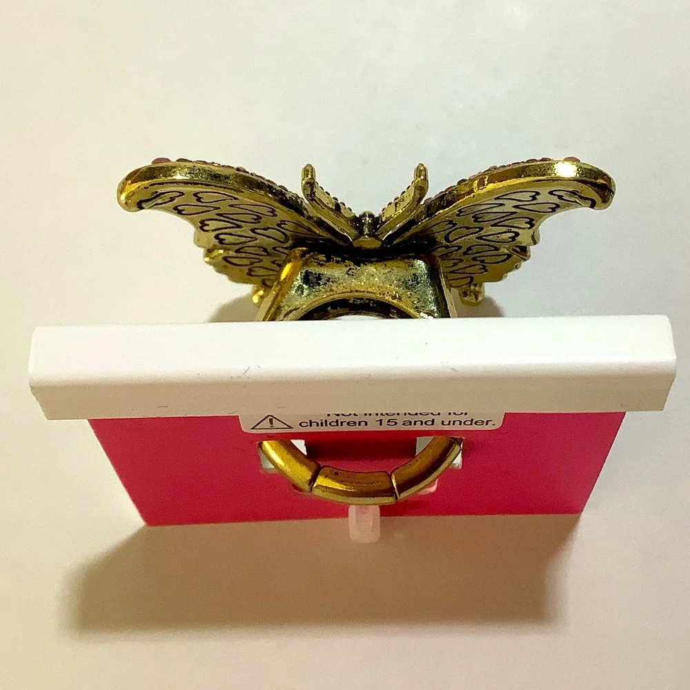 Betsey Johnson Boho Butterfly Cocktail Stretch Ring New - Picture 3 of 4